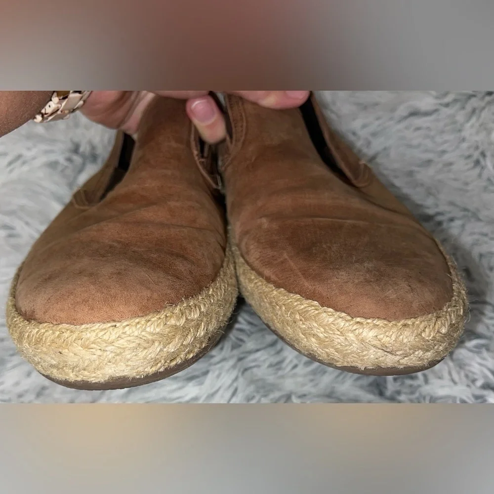 COLE HAAN Mens 9.5 M Brown Leather Jute Rope Casual Slip-On Loafers